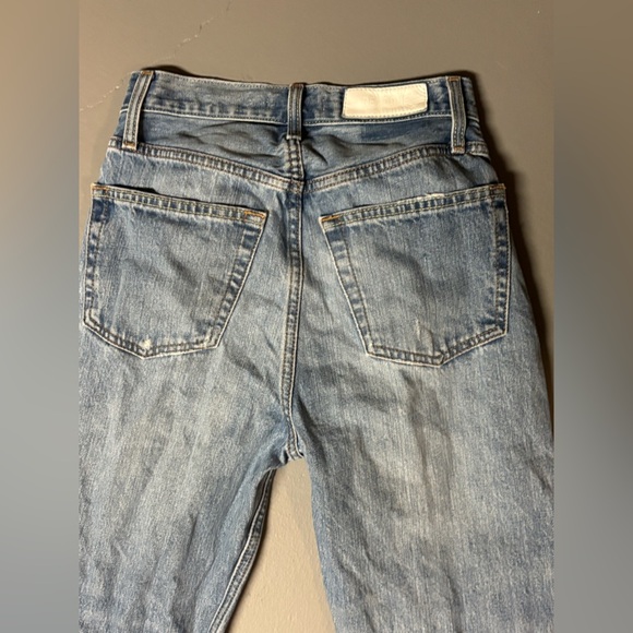Re/Done Light Blue Distressed Straight Jeans - Picture 10 of 13